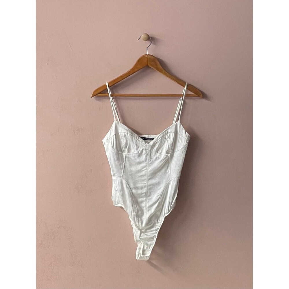 Zara White Bodysuit Size S EUC